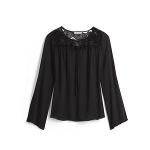 StitchFix Skies are blue black blouse